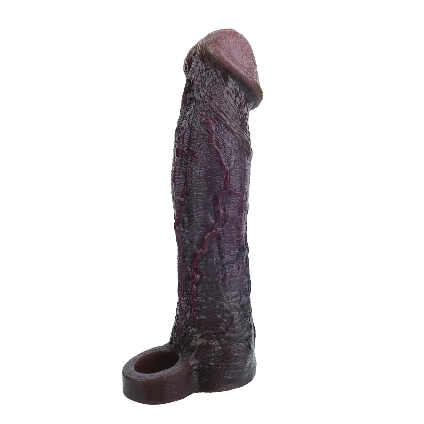 Leo 9.1"×2.2" Huge Black Realistic Silicone Penis Extender | 10 Vibration Modes